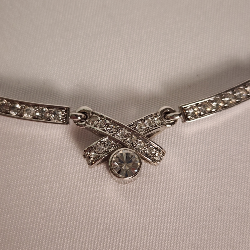 Nina Ricci Silver and CZ statement Necklace